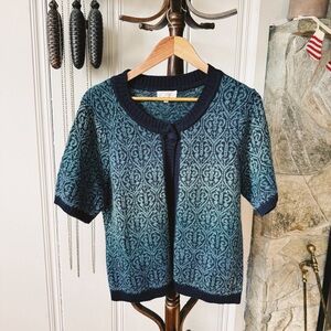 Northern Reflections Short Sleeve Knit Cardigan Sweater